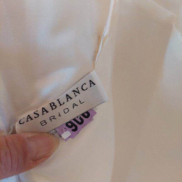 Casablanca Bridal Regal Romance Ivory beaded Sq neck mermaid Dress - Picture 11 of 17